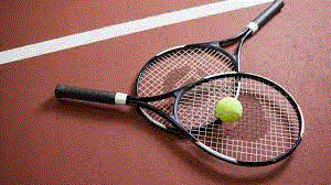  Image of two tennis rackets and a tennis ball